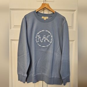 Michael Kors Women's Light Blue Logo Sweatshirt